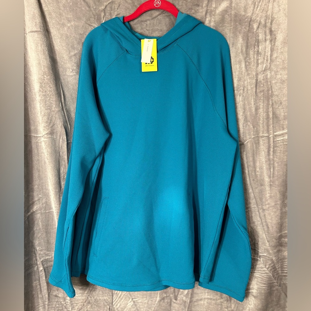NWT Women’s All In Motion Teal Waffle Athletic Hoodie Jacket size Large